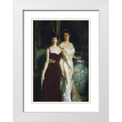 Ena and Betty, Daughters of Asher and Mrs. Wertheimer White Modern Wood Framed Art Print with Double Matting by Sargent, John Singer
