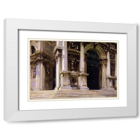 Entrance to Santa Maria della Salute, Venice, 1909 White Modern Wood Framed Art Print with Double Matting by Sargent, John Singer