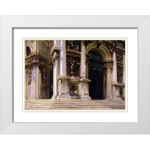 Entrance to Santa Maria della Salute, Venice, 1909 White Modern Wood Framed Art Print with Double Matting by Sargent, John Singer