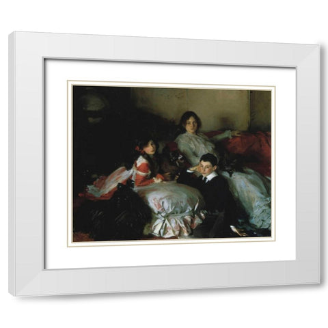Essie, Ruby, and Ferdinand, Children of Asher Wertheimer White Modern Wood Framed Art Print with Double Matting by Sargent, John Singer