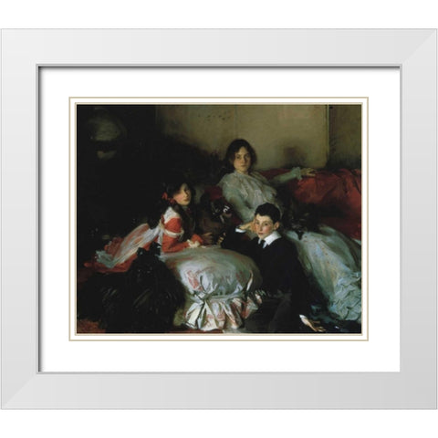Essie, Ruby, and Ferdinand, Children of Asher Wertheimer White Modern Wood Framed Art Print with Double Matting by Sargent, John Singer