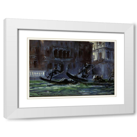 Festa della Regata, 1902-04 White Modern Wood Framed Art Print with Double Matting by Sargent, John Singer