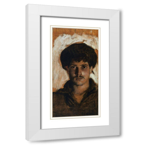 Head of a Young Man, 1878 White Modern Wood Framed Art Print with Double Matting by Sargent, John Singer