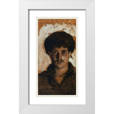 Head of a Young Man, 1878 White Modern Wood Framed Art Print with Double Matting by Sargent, John Singer