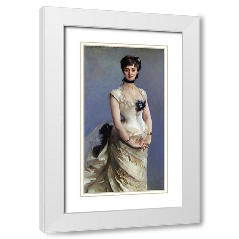 Madame Paul Poirson 1885 White Modern Wood Framed Art Print with Double Matting by Sargent, John Singer