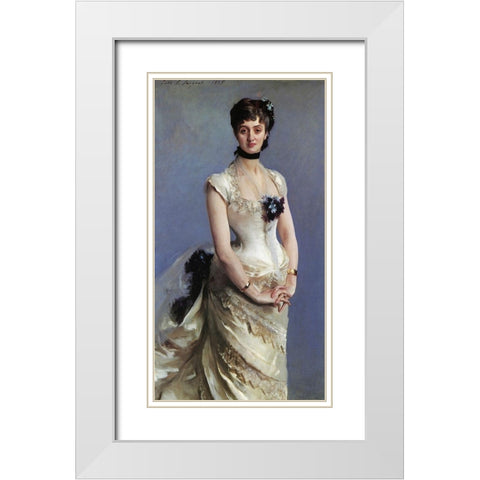 Madame Paul Poirson 1885 White Modern Wood Framed Art Print with Double Matting by Sargent, John Singer