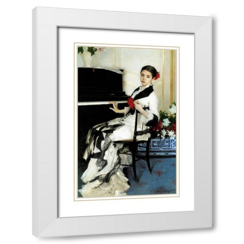 Madame Ramon Subercaseaux White Modern Wood Framed Art Print with Double Matting by Sargent, John Singer