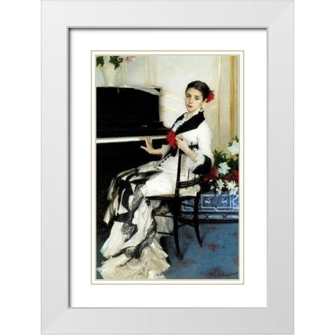 Madame Ramon Subercaseaux White Modern Wood Framed Art Print with Double Matting by Sargent, John Singer