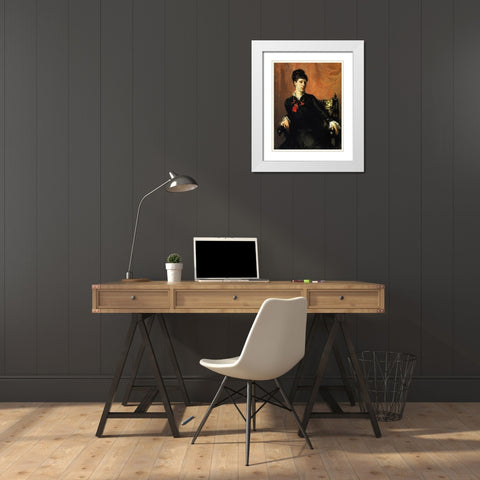 Miss Frances Sherborne Ridley Watts White Modern Wood Framed Art Print with Double Matting by Sargent, John Singer