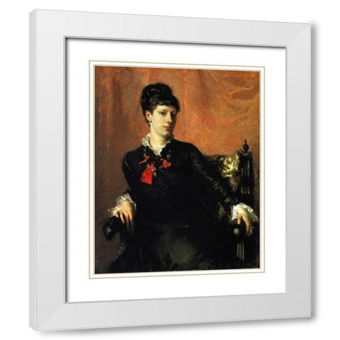 Miss Frances Sherborne Ridley Watts White Modern Wood Framed Art Print with Double Matting by Sargent, John Singer