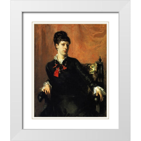 Miss Frances Sherborne Ridley Watts White Modern Wood Framed Art Print with Double Matting by Sargent, John Singer