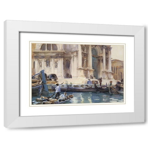 On the Steps of the Salute, 1906 White Modern Wood Framed Art Print with Double Matting by Sargent, John Singer