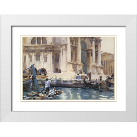 On the Steps of the Salute, 1906 White Modern Wood Framed Art Print with Double Matting by Sargent, John Singer