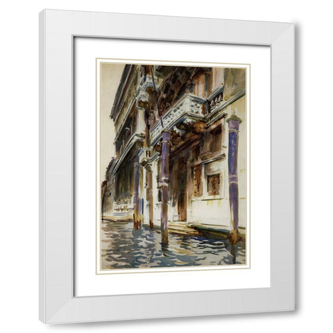 Palazzo, Corner Contarini dei Cavalli, 1904 White Modern Wood Framed Art Print with Double Matting by Sargent, John Singer