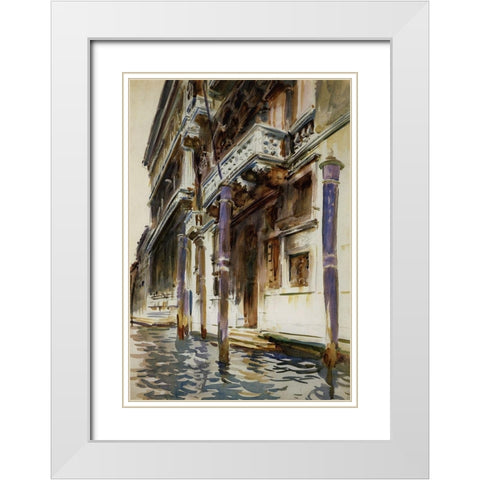 Palazzo, Corner Contarini dei Cavalli, 1904 White Modern Wood Framed Art Print with Double Matting by Sargent, John Singer