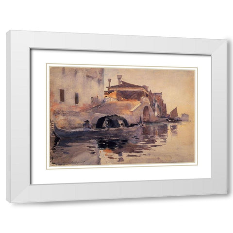 Ponte Panada Fondamenta Nuove, 1880-81 White Modern Wood Framed Art Print with Double Matting by Sargent, John Singer