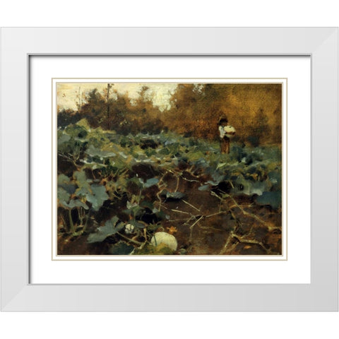 Pumpkins 1878-80 White Modern Wood Framed Art Print with Double Matting by Sargent, John Singer