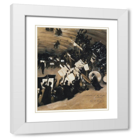 Rehearsal of the Pas de Loup Orchestra White Modern Wood Framed Art Print with Double Matting by Sargent, John Singer