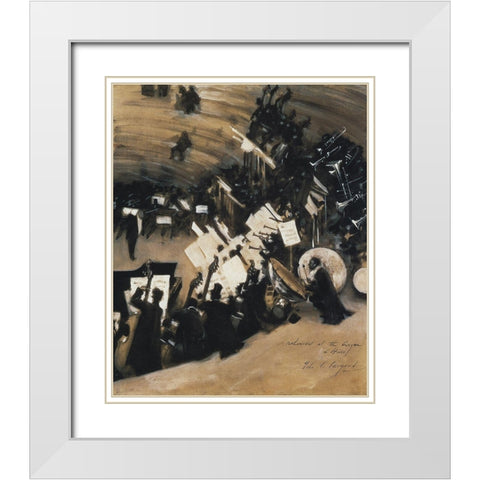 Rehearsal of the Pas de Loup Orchestra White Modern Wood Framed Art Print with Double Matting by Sargent, John Singer