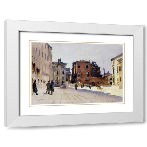 Santa Maria del Carmelo and the Scuola Grande dei Carmini, 1910 White Modern Wood Framed Art Print with Double Matting by Sargent, John Singer