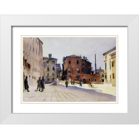 Santa Maria del Carmelo and the Scuola Grande dei Carmini, 1910 White Modern Wood Framed Art Print with Double Matting by Sargent, John Singer