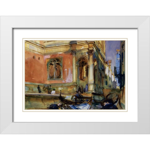 Scuola di San Rocco, 1902-04 White Modern Wood Framed Art Print with Double Matting by Sargent, John Singer
