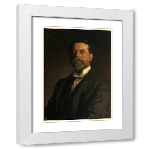 Self Portrait White Modern Wood Framed Art Print with Double Matting by Sargent, John Singer