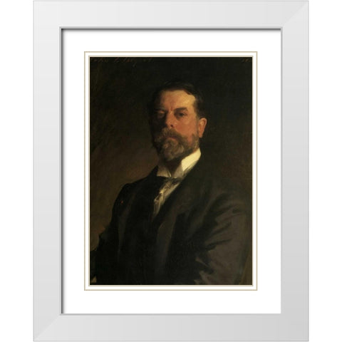 Self Portrait White Modern Wood Framed Art Print with Double Matting by Sargent, John Singer