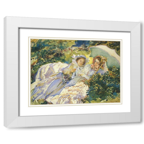 Simplon Pass, the Tease, 1911 White Modern Wood Framed Art Print with Double Matting by Sargent, John Singer