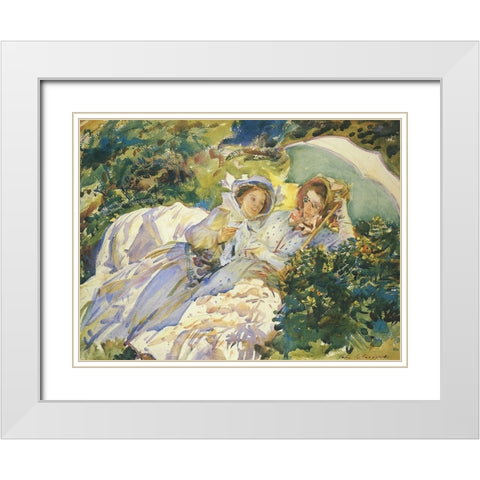 Simplon Pass, the Tease, 1911 White Modern Wood Framed Art Print with Double Matting by Sargent, John Singer