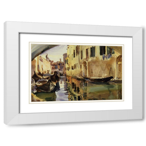 Small Canal, Venice, 1902-04 White Modern Wood Framed Art Print with Double Matting by Sargent, John Singer