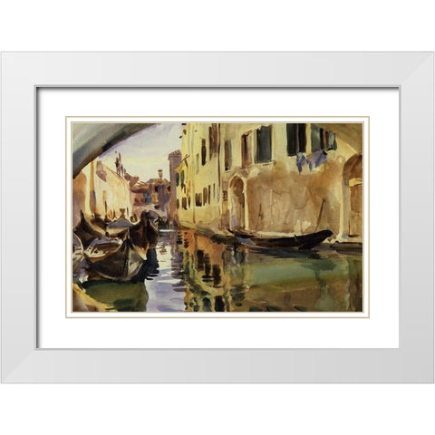 Small Canal, Venice, 1902-04 White Modern Wood Framed Art Print with Double Matting by Sargent, John Singer
