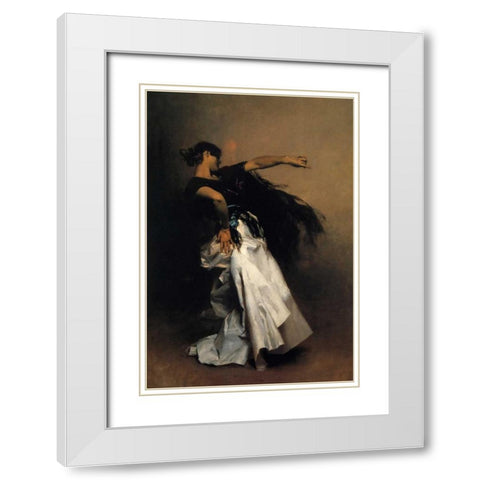 Spanish Dancer 1880-81 White Modern Wood Framed Art Print with Double Matting by Sargent, John Singer