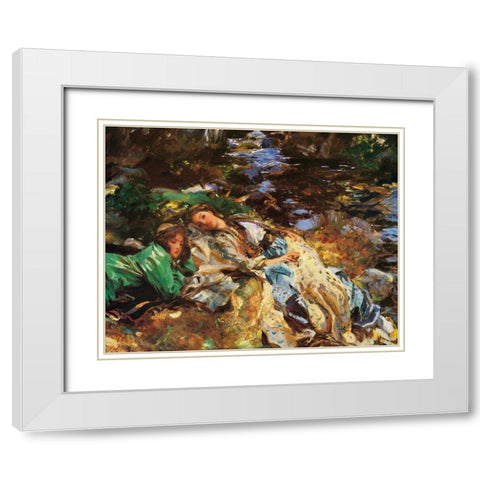 The Brook, 1907 White Modern Wood Framed Art Print with Double Matting by Sargent, John Singer