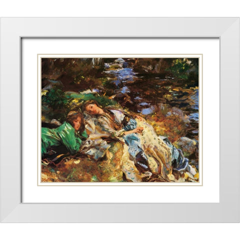 The Brook, 1907 White Modern Wood Framed Art Print with Double Matting by Sargent, John Singer
