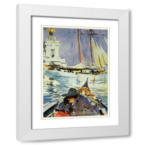 The Grand Canal, Venice, 1909-11 White Modern Wood Framed Art Print with Double Matting by Sargent, John Singer