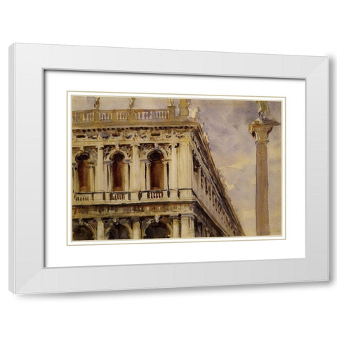 The Libreria, Venice, 1903-04 White Modern Wood Framed Art Print with Double Matting by Sargent, John Singer