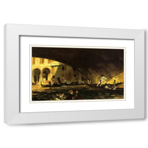 The Rialto, Venice, 1911 White Modern Wood Framed Art Print with Double Matting by Sargent, John Singer