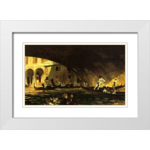 The Rialto, Venice, 1911 White Modern Wood Framed Art Print with Double Matting by Sargent, John Singer