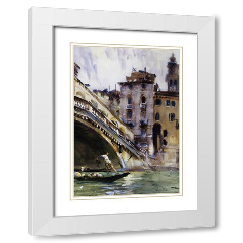 The Rialto, Venice, c. 1902-04 White Modern Wood Framed Art Print with Double Matting by Sargent, John Singer