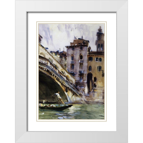 The Rialto, Venice, c. 1902-04 White Modern Wood Framed Art Print with Double Matting by Sargent, John Singer