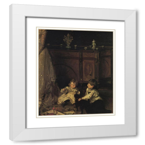 The Sitwell Family (detail) White Modern Wood Framed Art Print with Double Matting by Sargent, John Singer