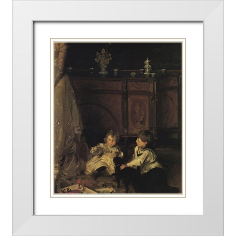 The Sitwell Family (detail) White Modern Wood Framed Art Print with Double Matting by Sargent, John Singer
