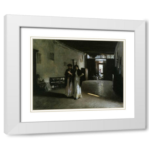 Venetian Interior, 1880 White Modern Wood Framed Art Print with Double Matting by Sargent, John Singer