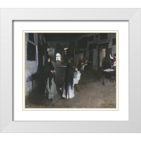 Venetian Interior, 1880 White Modern Wood Framed Art Print with Double Matting by Sargent, John Singer