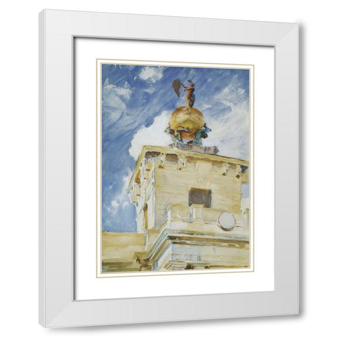 Venice La Dogana 1906 White Modern Wood Framed Art Print with Double Matting by Sargent, John Singer