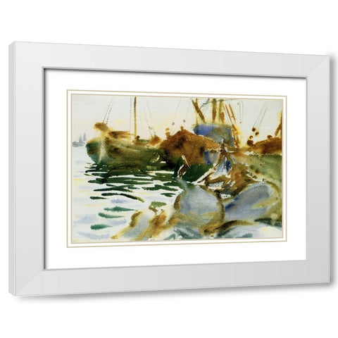 Venice Sunset, 1902-04 White Modern Wood Framed Art Print with Double Matting by Sargent, John Singer