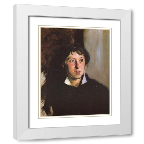 Vernon Lee 1881 White Modern Wood Framed Art Print with Double Matting by Sargent, John Singer