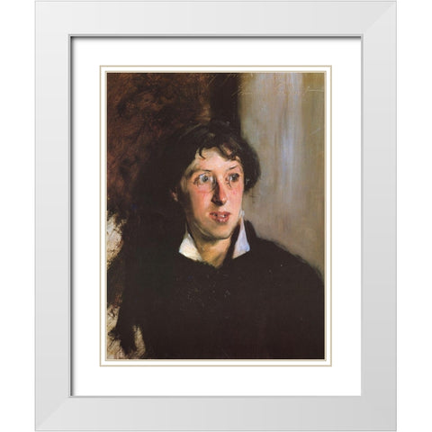 Vernon Lee 1881 White Modern Wood Framed Art Print with Double Matting by Sargent, John Singer