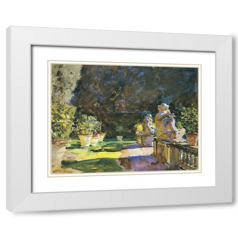 Villa de Marlia, Lucca, c. 1910 White Modern Wood Framed Art Print with Double Matting by Sargent, John Singer